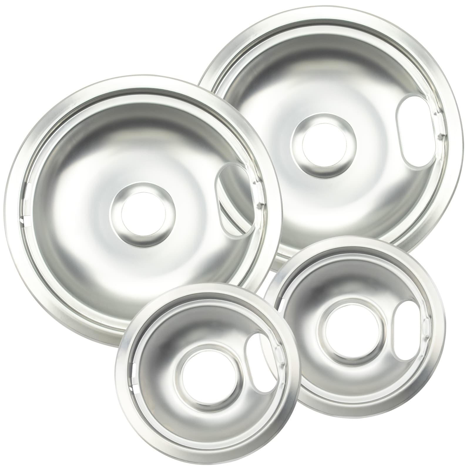 TEMU 4 Pack (2) 6" & (2) 8" Electric Stove Burner Covers, Replacement Drip Pans For W10278125 W10196405 W10196406