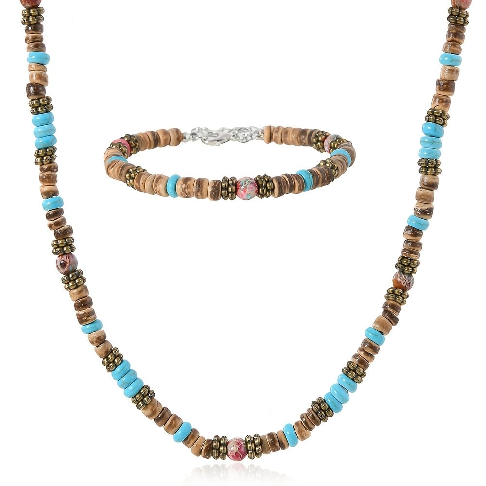 TEMU 2pcs Beaded Necklace Bohemian Style Hot Selling Travel Vacation Trend
