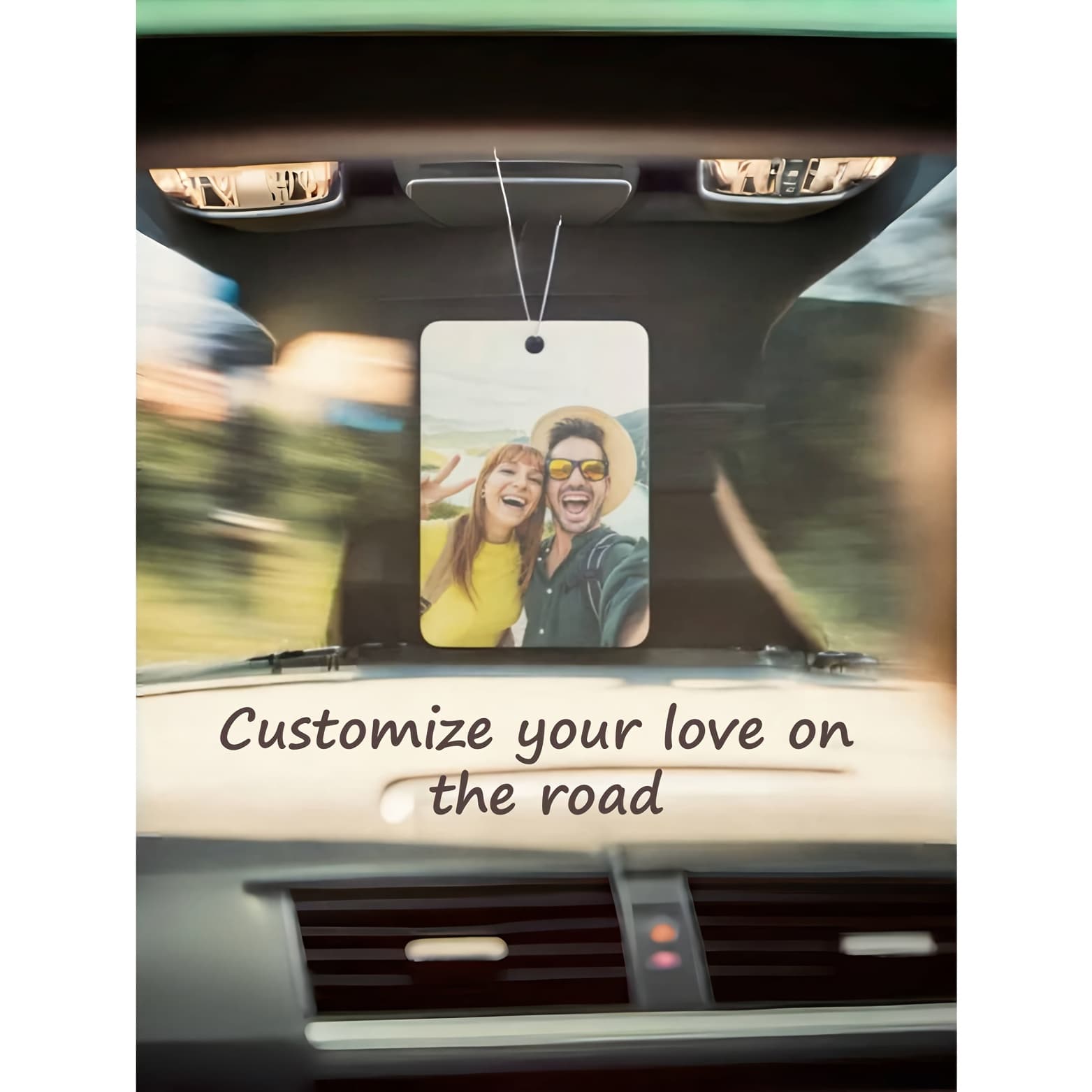 TEMU Customized 1pc 2d Flat Car Hanging Ornament With Customized Picture, Rectangle, Gifts For Dad, Gifts For Boyfriend, Gifts For Family