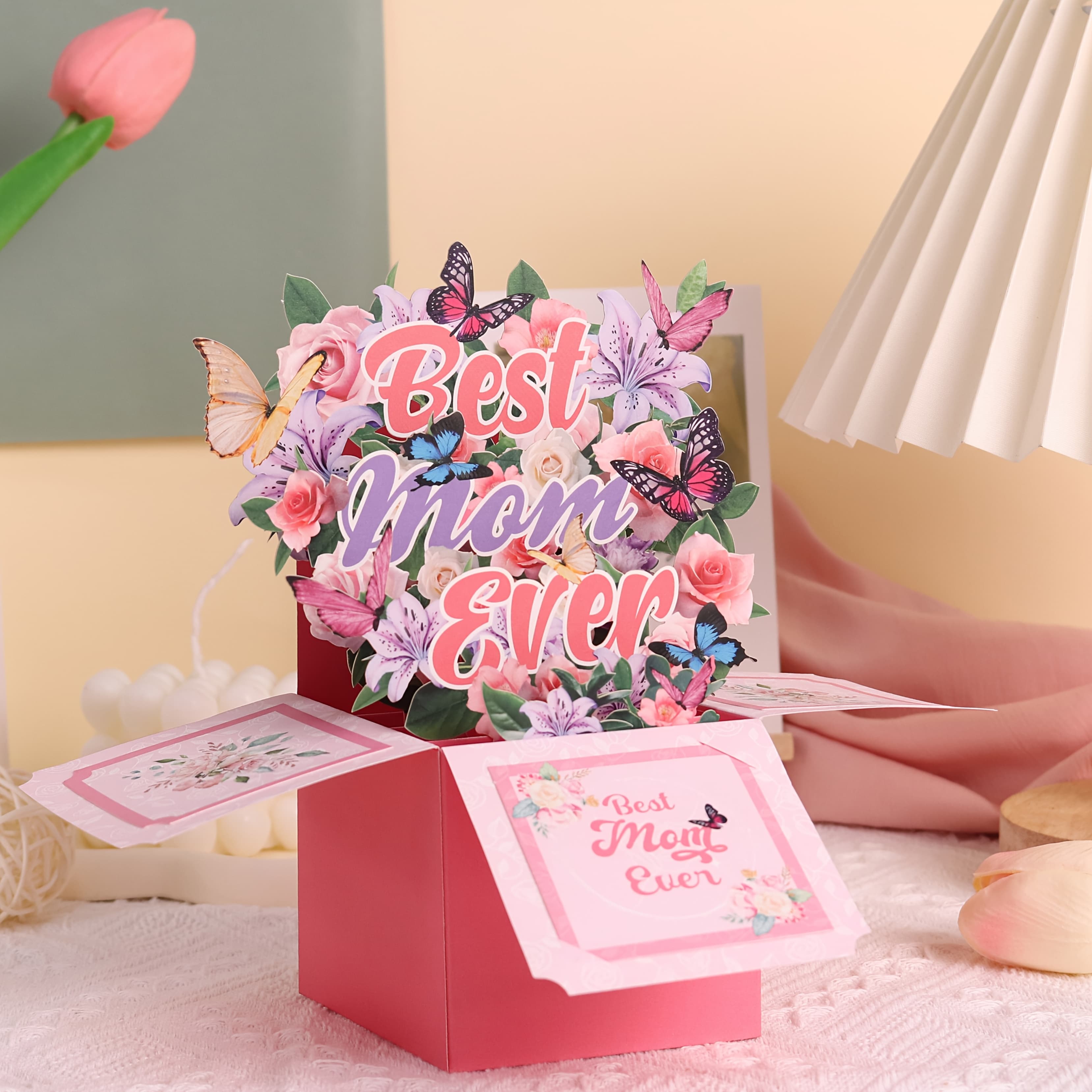 TEMU 1pc Of Flower Box, Accompanied By An Exquisite Envelope. To Present To Your Mother, As It Carries Love And You Give Your Mom A Unique And Surprise During .