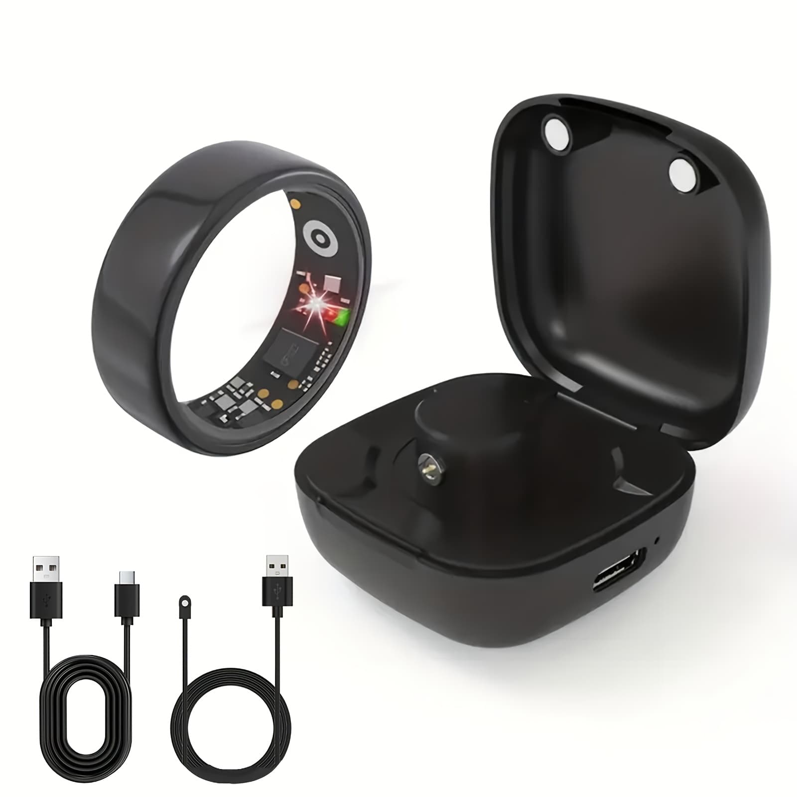 TEMU Smart Ring - Real- Monitoring, Steps, Distance, Exercise And Fitness, Sleep, Charging Case, Long , Technological Fashion, Multiple , Ideal Thanksgiving/valentine's Day/christmas/new Year Gifts