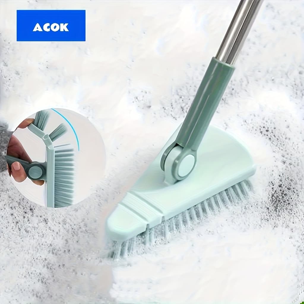 TEMU Floor Scrub Brush, Shower Scrubber For Cleaning Bathtubs And Tiles, Long-handled Detachable Hard Brush For Cleaning Showers, Bathrooms, Kitchens, , Walls, 37.4 Inches Long, Suitable For All