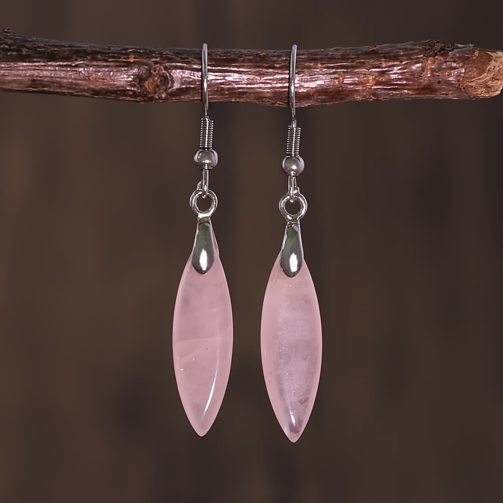 TEMU 2d Flat - Natural Stone 1pair Natural Stone Earrings Cut Angle Flat Long Water Drop Earrings Women's Geometric Earrings Women's Long Earrings