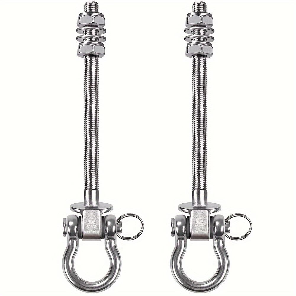 TEMU 2pcs Wood Beam & Hanger, Removable And Easy To Connect, Stainless Steel Heavy Duty Swing Hooks, Yoga Hammock Chair Sandbag, Swing Sets Hardware