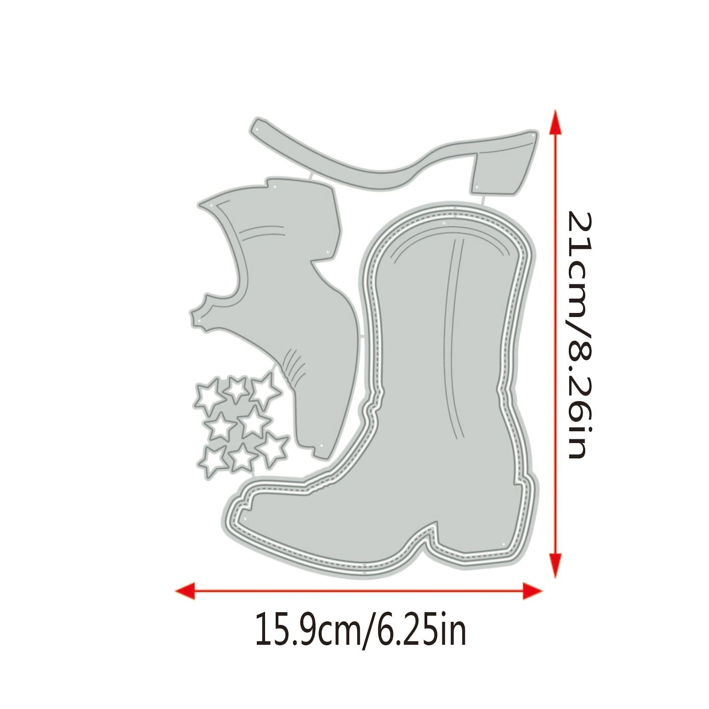 TEMU 1pc Cowboy Boot Metal Cutting Die, Mini Diy Paper Craft Knife Mold Punch Stencil Template For Card Making, Steel Template Die For Diy Craft Project