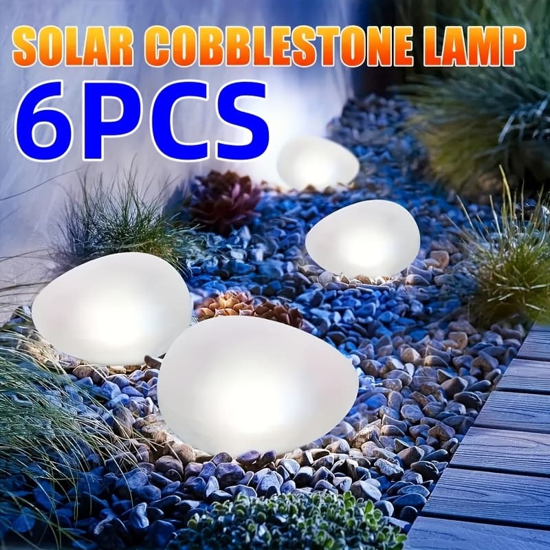 TEMU 4/6pcs Pebble Light, Solar Outdoor , Outdoor Decorative Landscape Light, Suitable For Outdoor Indoor Lawn, , Swimming Pool, Wedding, Dinner, Holiday Decorative Light (cool White) Ip45 Waterproof