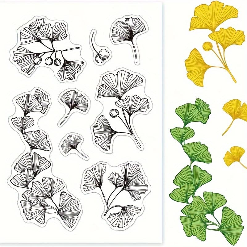 TEMU 1pc Apricot Leaf Transparent Stamp, Plant Stamp For Card Making Decoration And Diy Scrapbooking