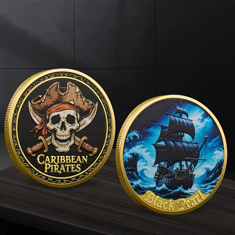 TEMU 1pc Pirate Sailboat Commemorative Coin, Sailboat Collection Coin