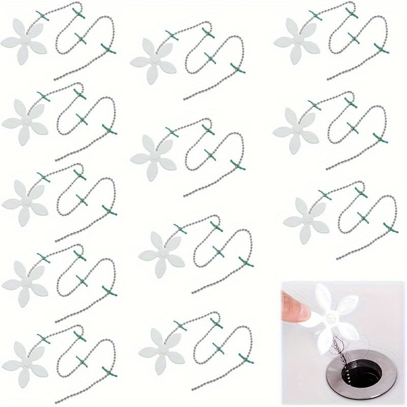 TEMU 12pcs Flower-shaped Disposable Hair For Shower & Sink Drains - Clog Prevention, Bathroom And Kitchen , Bathtub Hair Trap Strainer