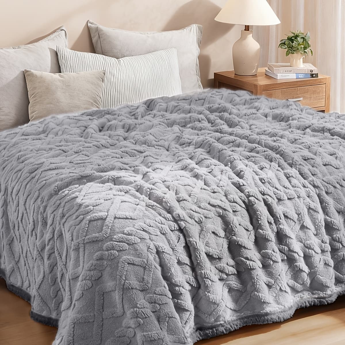 TEMU Liquid-proof Dog Blankets For Sofas And Beds, Reversible Sherpa Fleece Cover To Protect Furniture For Small, Medium, And Large Dogs And Cats