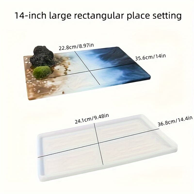 TEMU Reusable Large Rectangular Silicone Molds For Epoxy River Tables And Resin Art - Perfect For Special Plates, Trays, Woodworking, And Coffee Tables