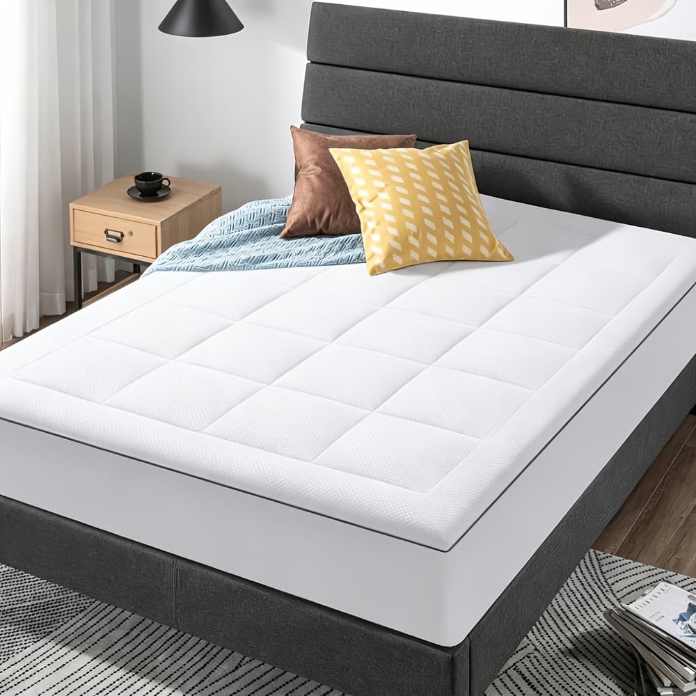 TEMU Cooling Mattress Topper, Mattress Pad Cover With 8-21 Inch Deep Pocket, Plush Pillow Top Mattress Topper Overfilled With Down Alternative