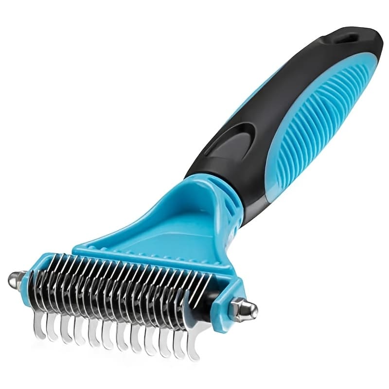 TEMU Double-sided Pet Hair Removal Comb| Pet Hair Detangling Comb, Suitable For Cats And Dogs, With Polyester Bristles, 23+12 Teeth, Removes Hair And Shedding, No Batteries Required