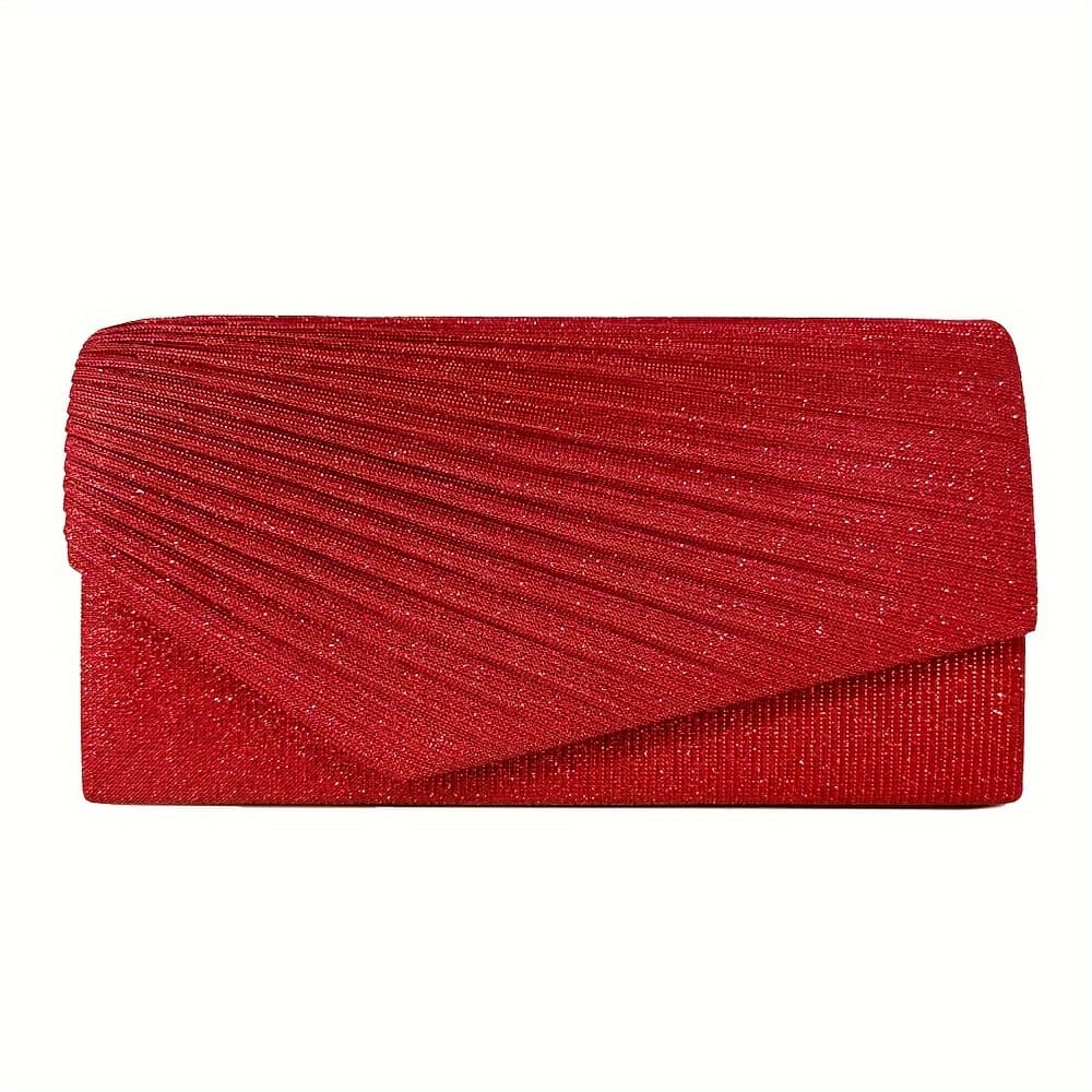 TEMU Mini Shiny Pleated Clutch Bag For Party And Dinner