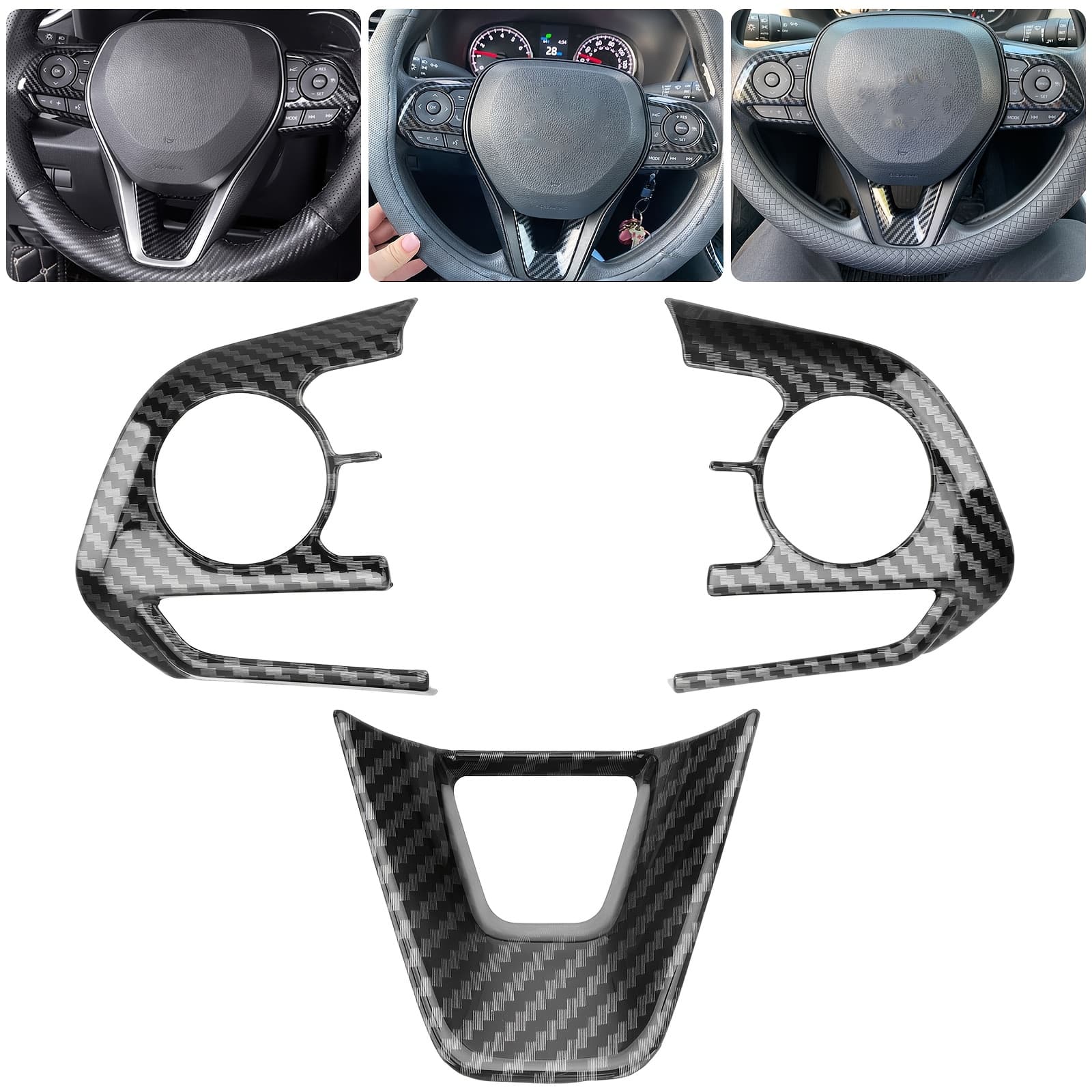 TEMU Steering Wheel Button Trim Cover For Rav4 Corolla, Styling Interior Decoration Accessories, Universal Driving Position