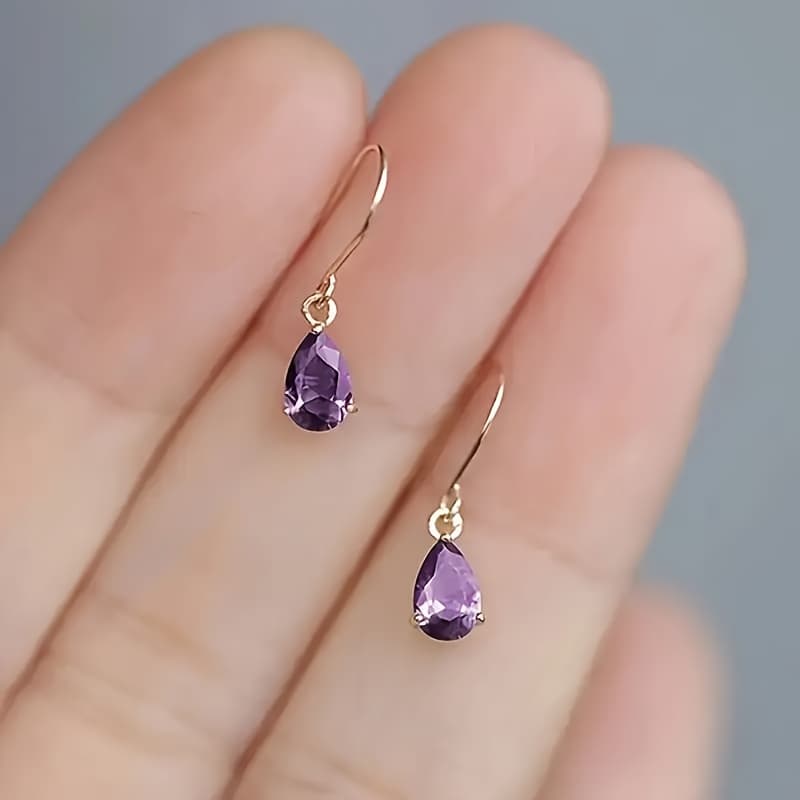 TEMU A Pair Of Elegant Teardrop-shaped Copper Earrings - Fashionable And Luxurious, Suitable For And Girls, For Teenager