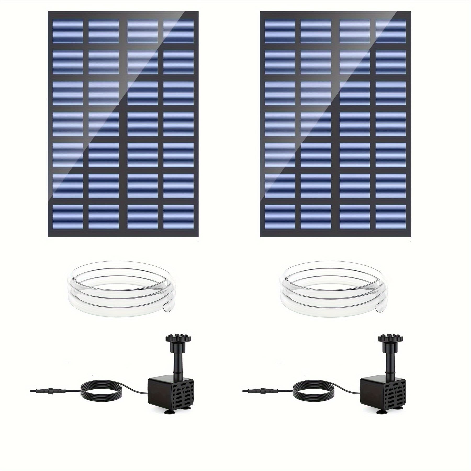 TEMU Solar Pump, Solar , Diy Outdoor Water Feature Assembly, With 6 Adjustable Nozzles And 4ft Tubing, Suitable For Bird , Gardens, Pools