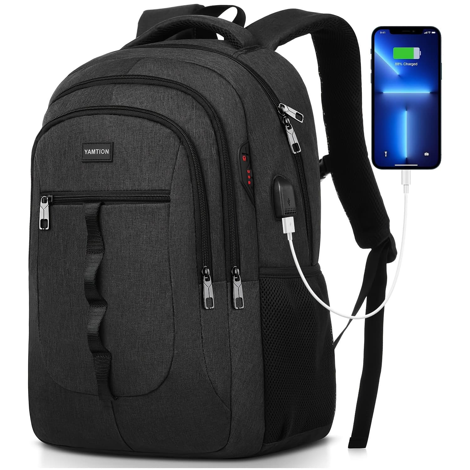 TEMU Backpack For Men And Women, School Backpack Bookbag For Teen Boys And Girls Laptop Backpack With Usb For Work Business