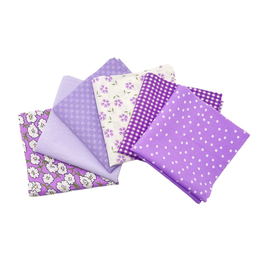 TEMU 6pcs Purple Diy Fabric For Hand Sewing, Diy Crafts, And Handicrafts