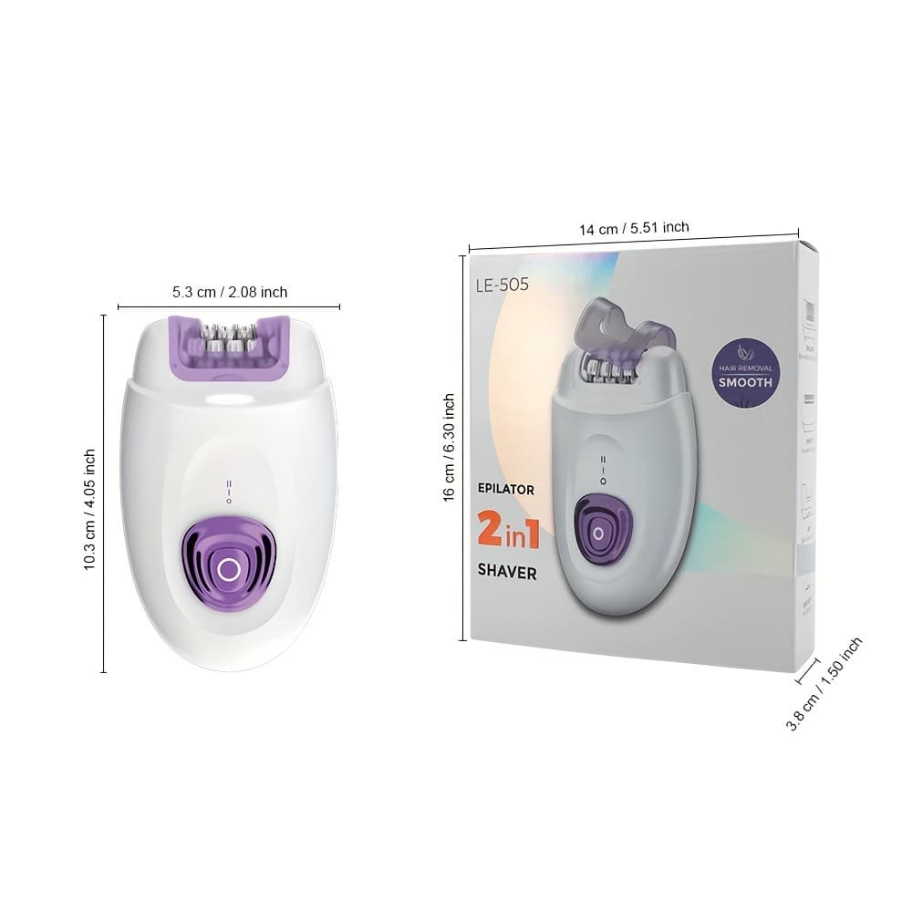 TEMU 2 In 1 Rechargeable Electric Epilator Smooth Hair Removal Device, Shaver For Women