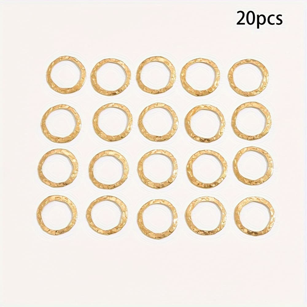 TEMU 20pcs/50pcs Original Brass Hollow Flat Embossed No-hole Round Pendant For Diy Women's Charm Jewelry Accessories