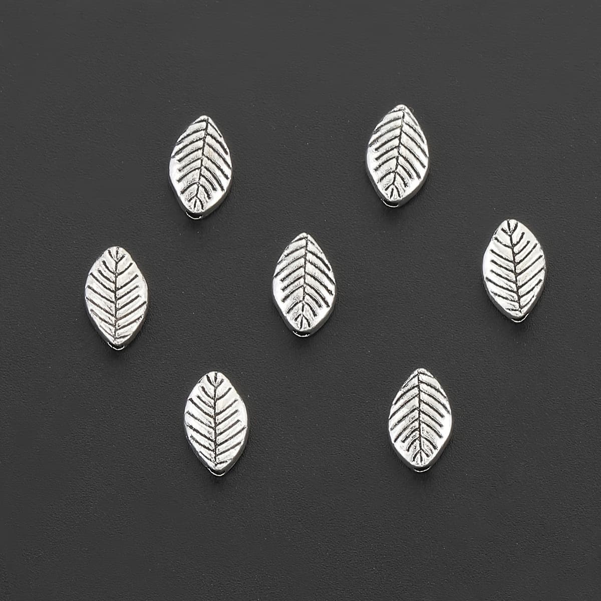 TEMU 50pcs Vintage-inspired Alloy Leaf Spacer Beads For Making - Ideal For Necklaces, Bracelets, Phone Cases & Hair Accessories