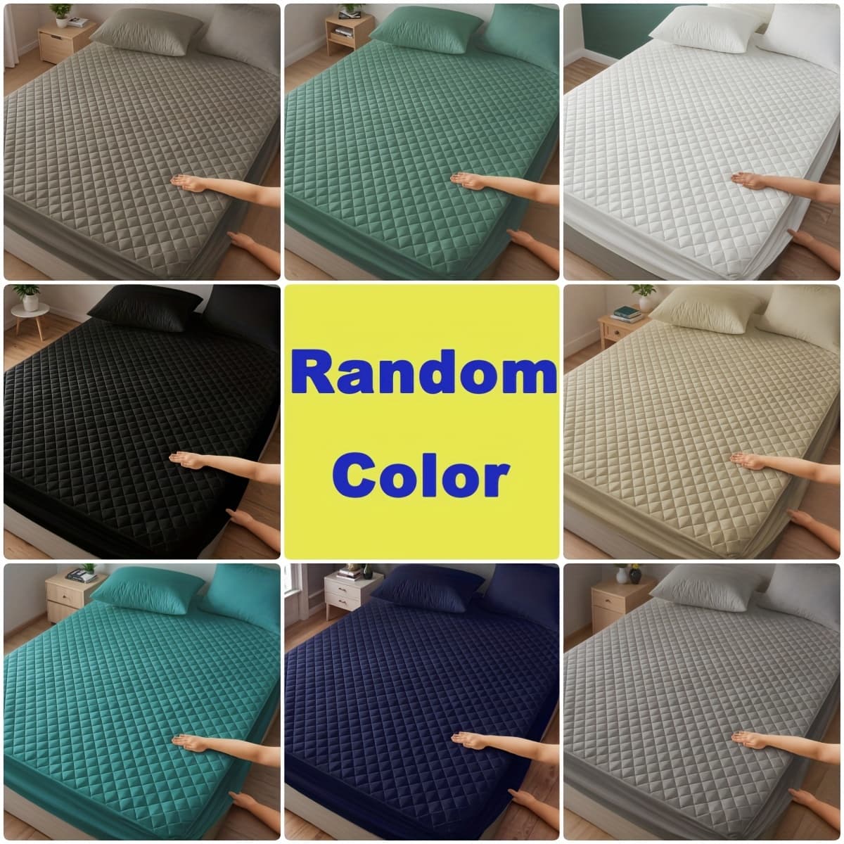 TEMU 1pc Soft And Comfortable 100% Waterproof Mattress Protector, Multiple Random Color , Cooling Breathable Noiseless Mattress Pad Cover, Up To 18 Inches Deep, Without Pillow And Pillowcase, Gifts