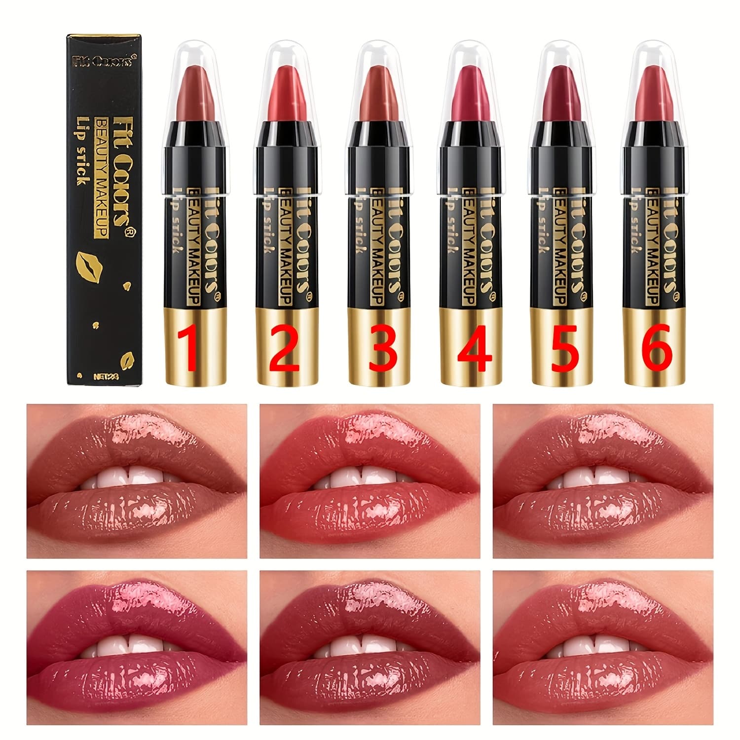 TEMU 6pcs Crayon Matte Lipstick Set Nude Smooth Lip Stick Waterproof Long Lasting Lipstick Velvet Professional Lip Crayon Matte Lip Gloss Stain Makeup Set Valentine's Day Gift