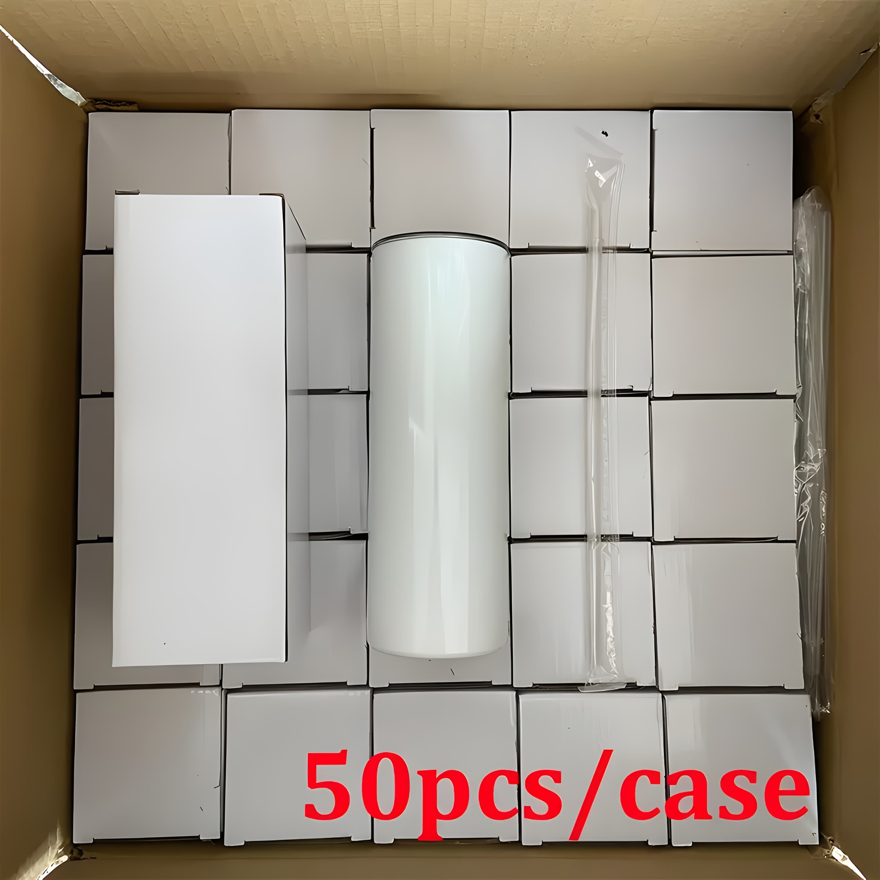TEMU 10/50pcs Sublimation Tumblers Blank 20oz Straight Skinny Tumbler With Straw, Stainless Steel Double Wall Insulated Tumbler For Tumbler Press Machine