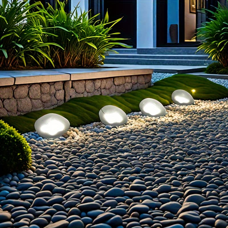 TEMU 2pcs Of Pebble Lights, Outdoor Garden Lights, Colorful Pebble Landscape Lights, Perfect For Outdoor Indoor, Patio, Garden Path, Swimming Pool, Wedding, Dinner, Holiday Decoration Lights. Ip45