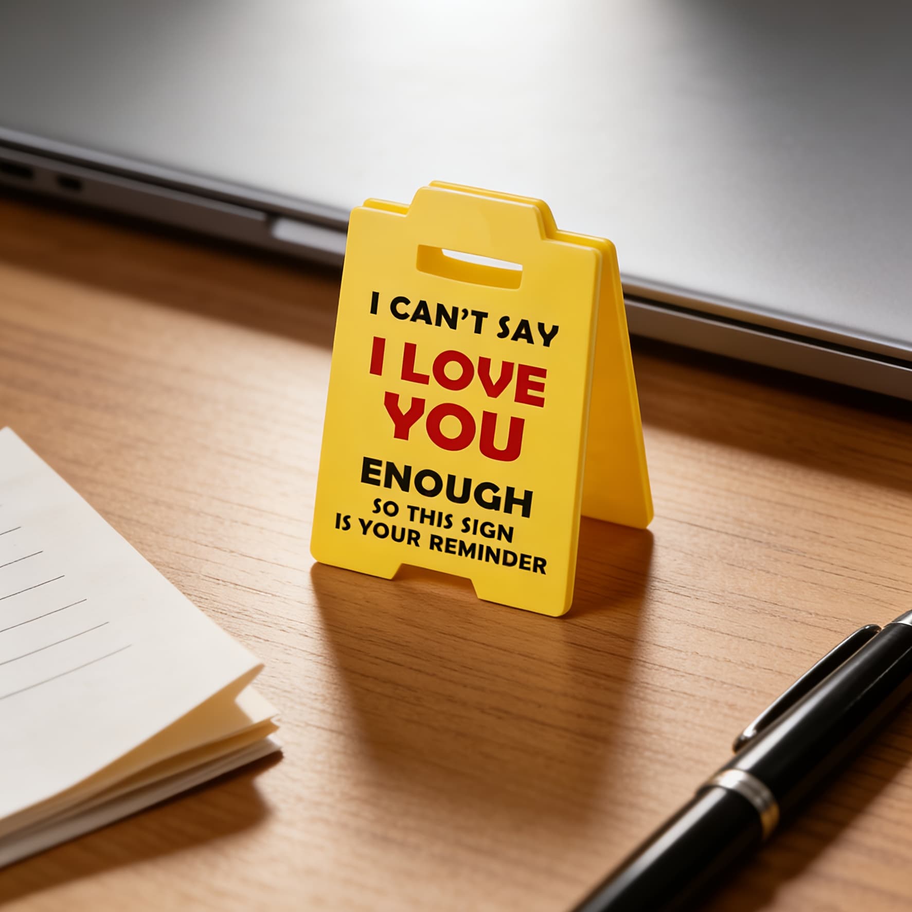 TEMU [2d Flat] 1valentine's Day Mini Desktop Sign; I , I Love You Reminder; Small Office Desk Decoration; Valentine's Day Gift; Decorative Sign And Plaque