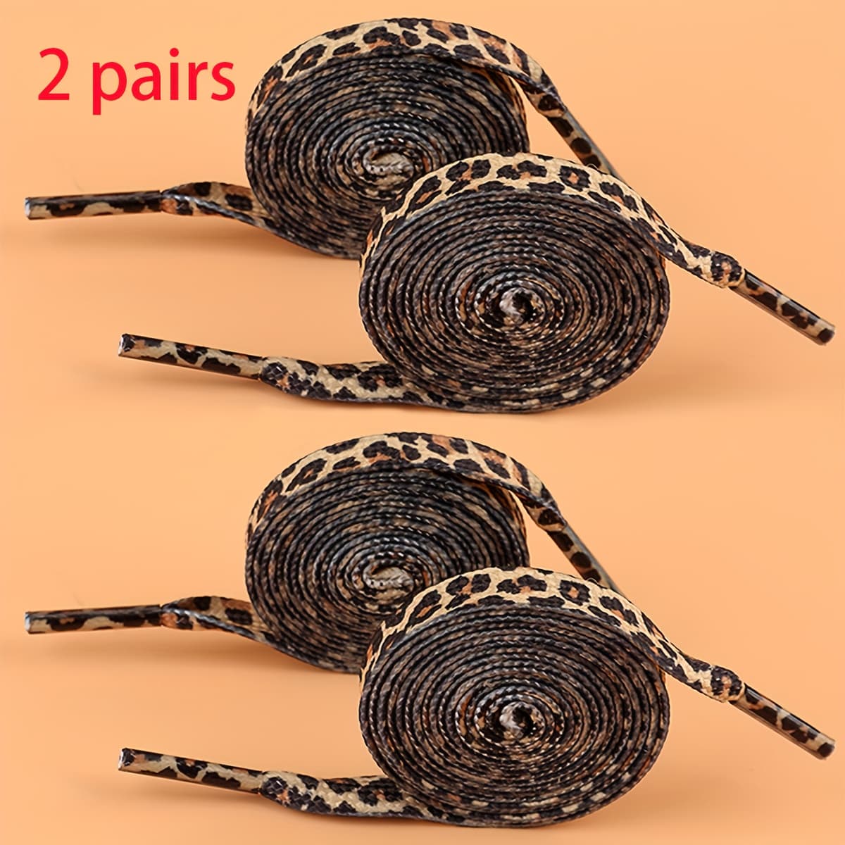 TEMU Leopard Print Personalized Flat Shoelaces Fit For Low Top And High Top Canvas Shoes, Athletic & Casual Shoes