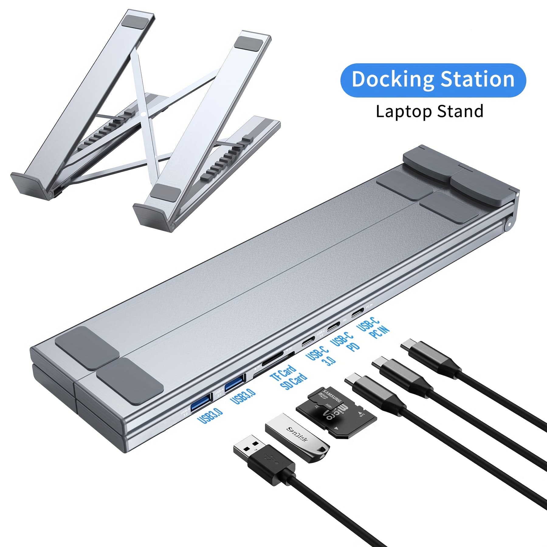 TEMU 8 In 1 Usb C Stand, Usb C Dock Tablet Stand, With 2 Usb 3.1, Pd 100w, Universal Docking Station For /air/dell//surface/