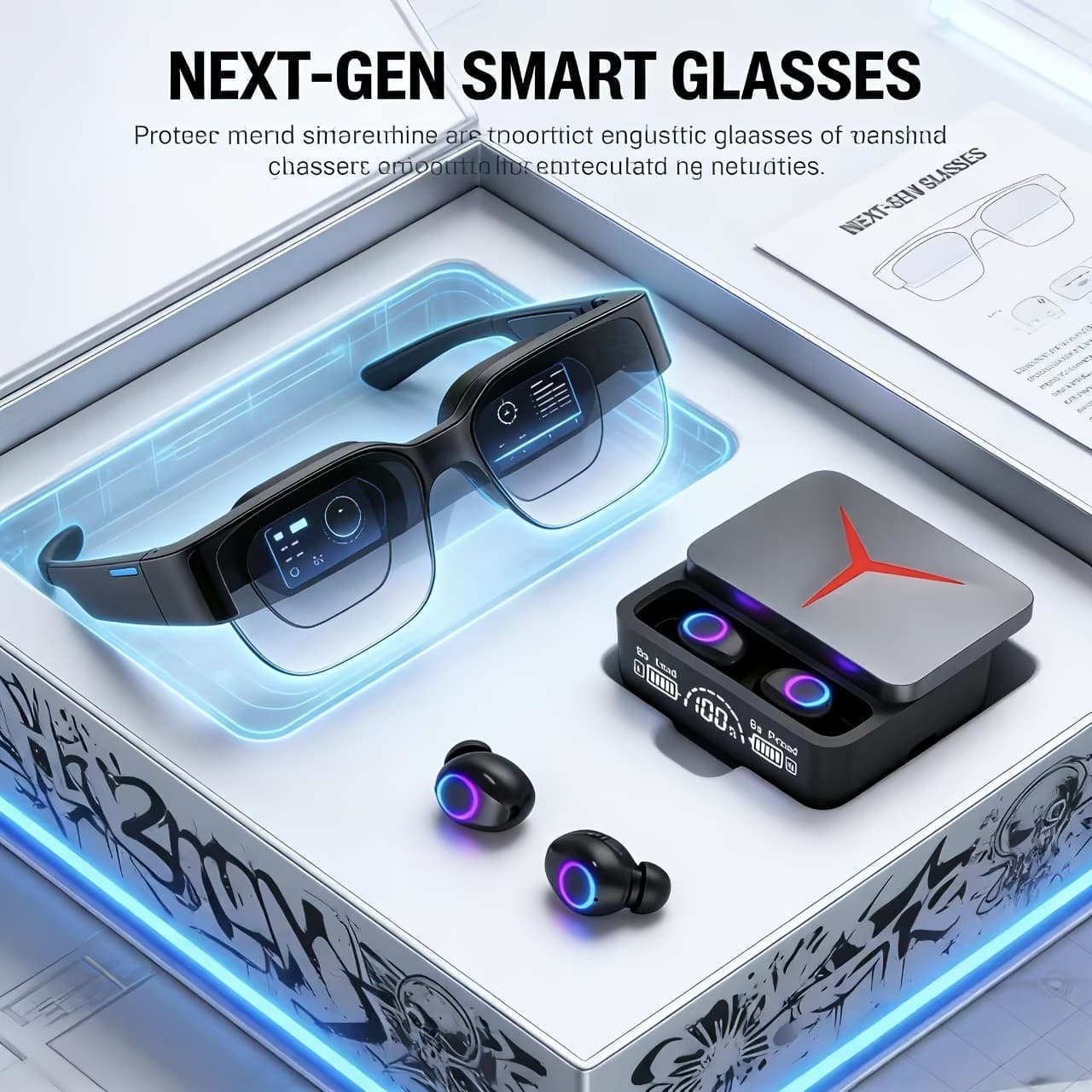 TEMU 2026 : Wireless Earbuds, Smart Touch Watch, Ai Translation Glasses, New Sports, Gaming, And Music Headphones, Wireless Earbuds With Charging Case, Led Display | 144 Languages Translation Glasses