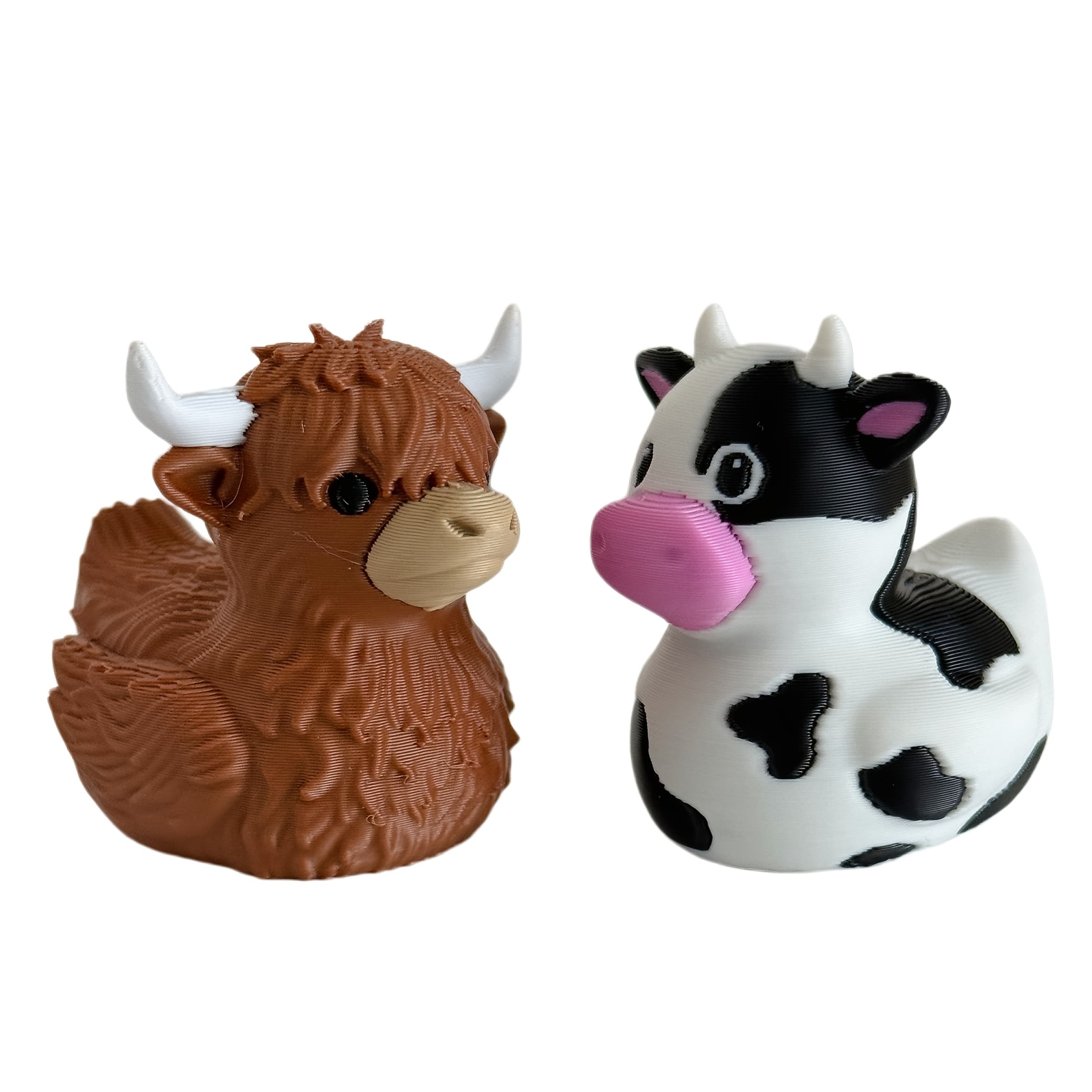 TEMU Highland Cow And For Duck Statue Ornament - A Fun Collectible For Duck Enthusiasts, Suitable For Multi- Decoration And Festival Displays, As Well As Birthday, Wedding, And Party Gifts