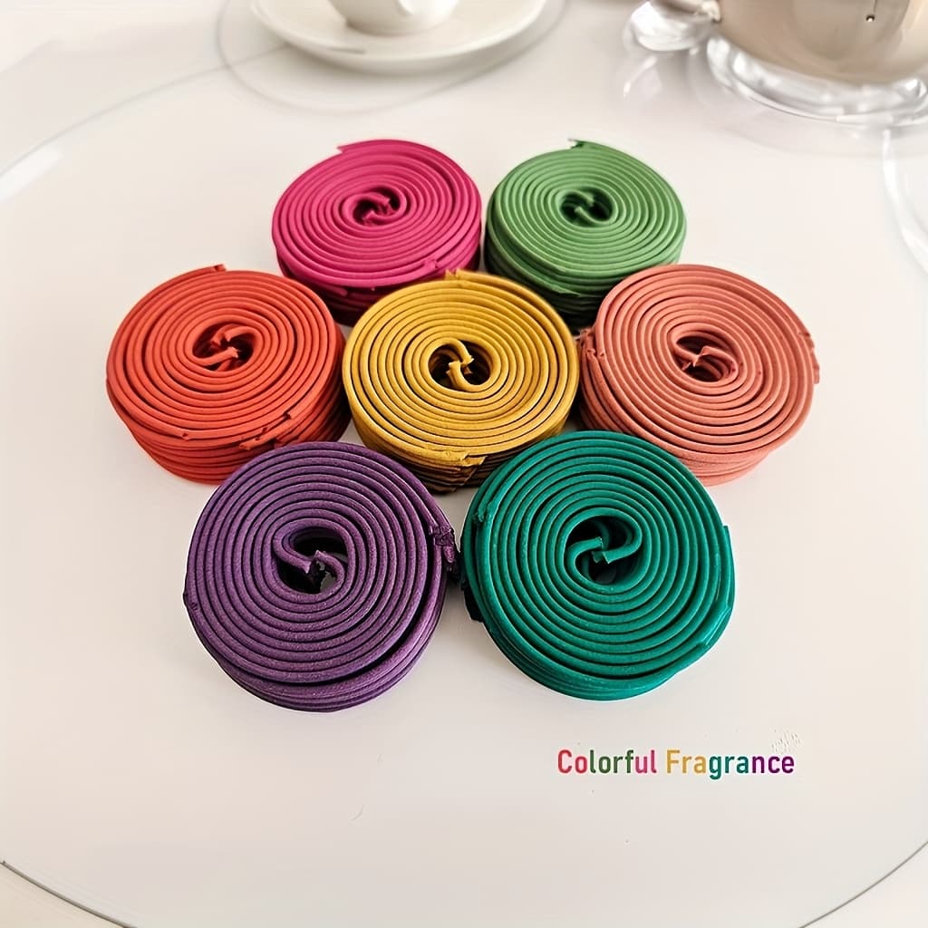 TEMU 46 Circles Of Mixed Incense, Spiral Shape, Lemon, Rose, Jasmine, Lavender, Orange, , Of 3-, Mild Fragrance With Lasting Scent, Suitable For Home, Kitchen, Restaurant Decor, Sleep, And Yoga