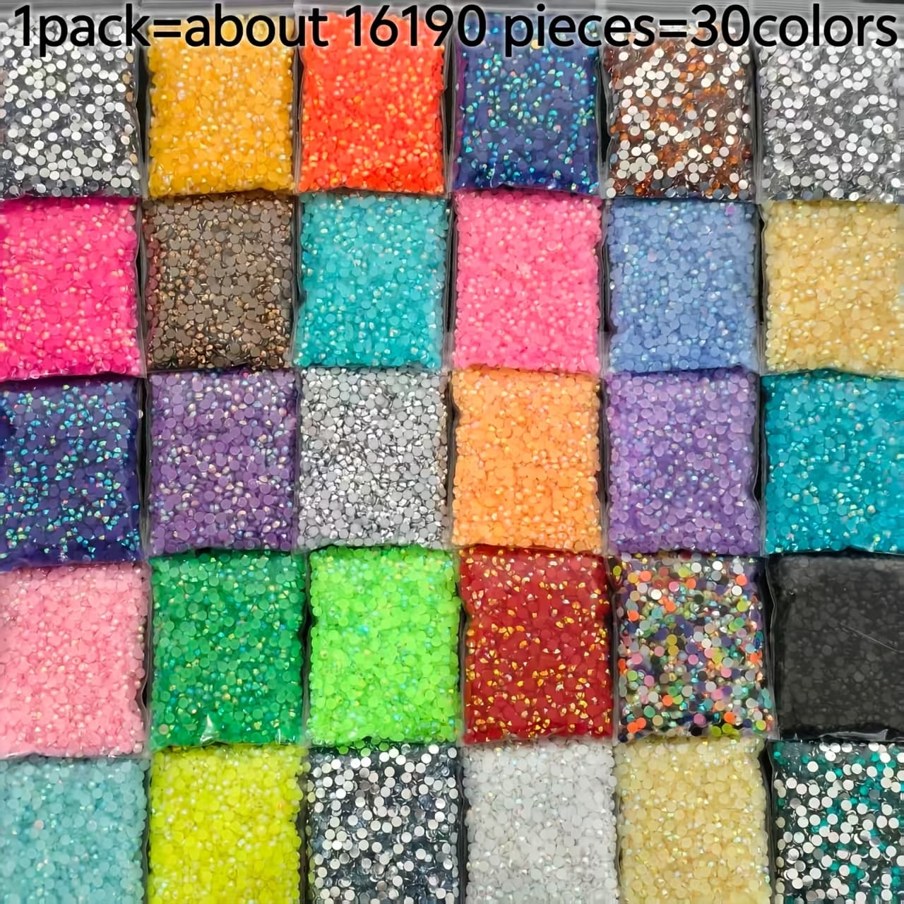 TEMU 16190pcs 30 Colors, 3mm, Flat Back Round Resin Jelly Drills, Used For Nail Additions, Shoes, Clothes , , Unscented, Very Suitable For Handmade And Decoration Nail Rhinestones
