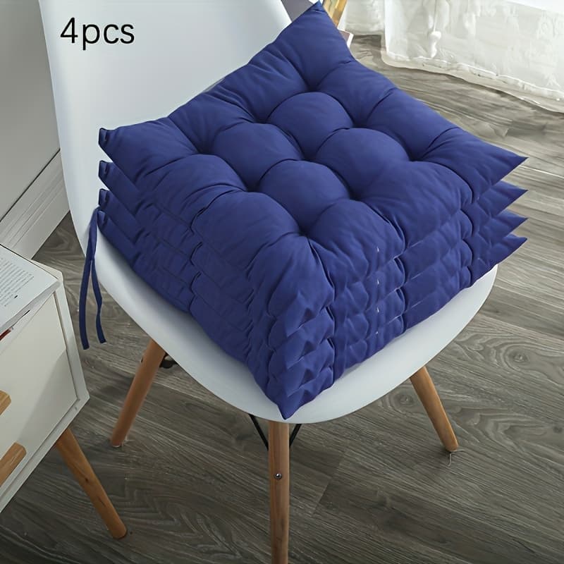 TEMU 4pcs/set Soft And Breathable Modern Solid Color Seat Cushions - Multifunctional Square Seat Cushions, Suitable For Offices, Homes, And Restaurants