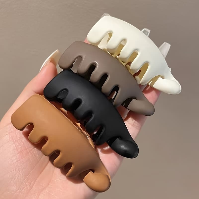 TEMU 4pcs Easy Frosted Anti-slip Banana Hair Clips, Lazy Ponytail Twister Clips For Women, Convenient Ponytail Holders