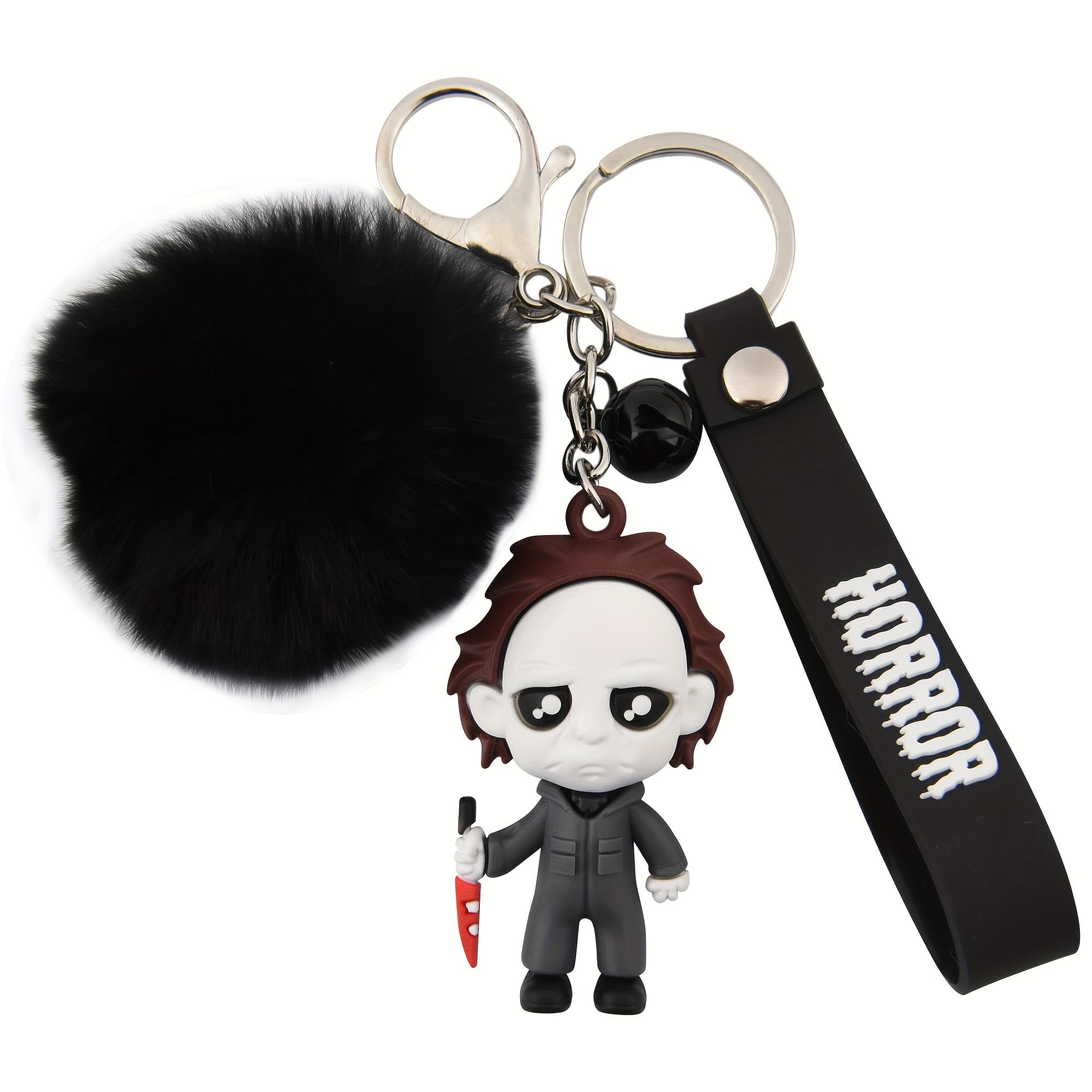 TEMU Stylish Horror Theme Keychain - Cute With & Keyring, Durable / For Halloween Parties & Everyday Use, Halloween Decorations