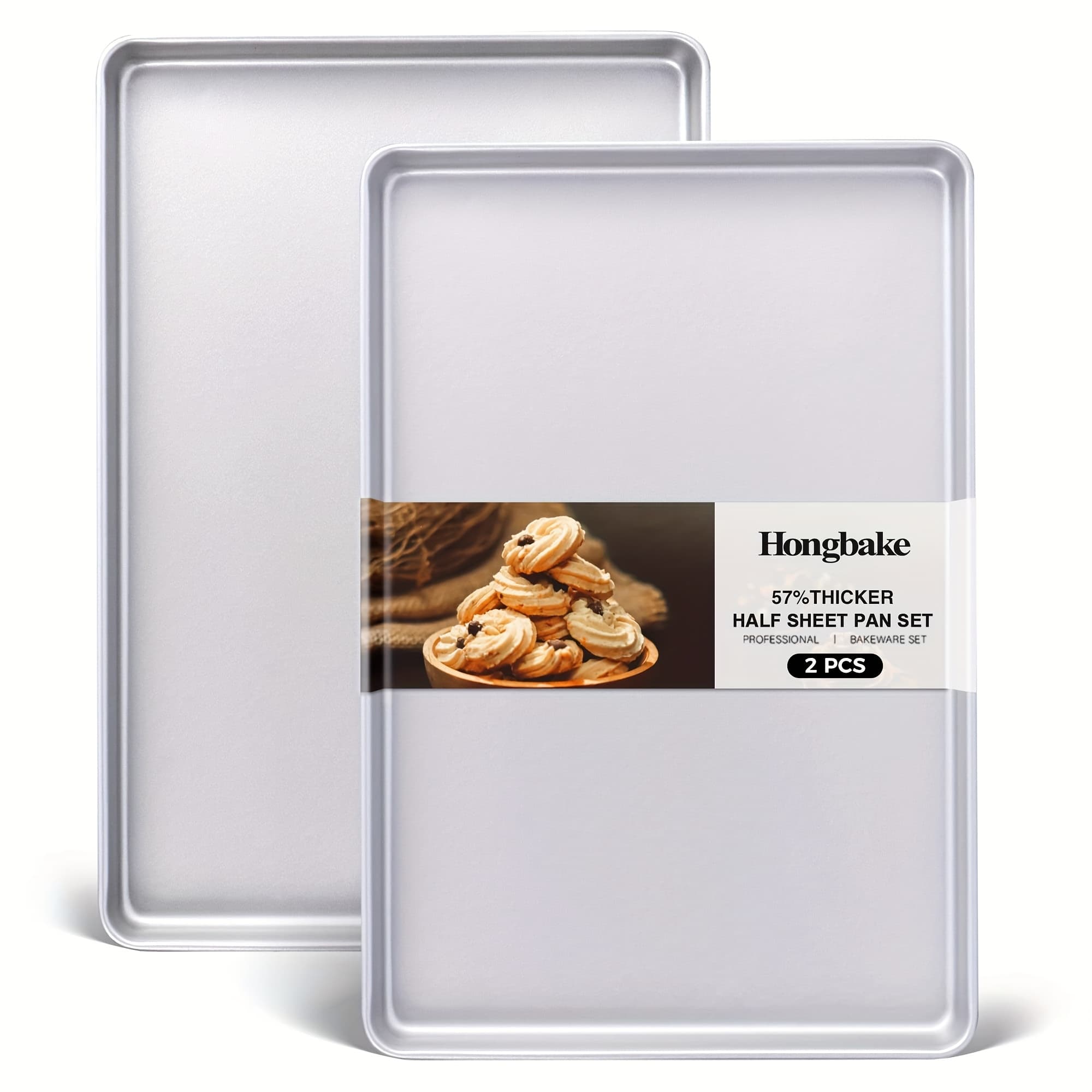 TEMU Baking Sheet Pan Set Of 2, Commercial For Baking, Nonstick Carbon Steel Oven Tray Half Sheet Pan, Heavy Duty & Easy Clean