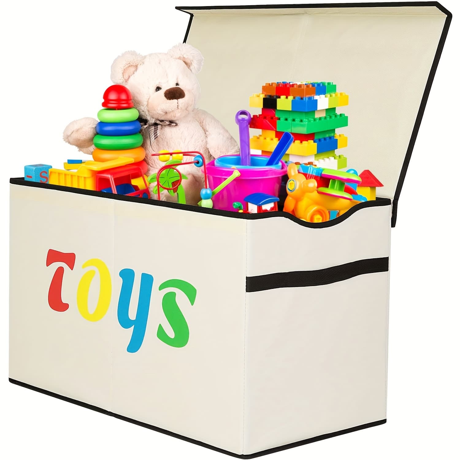TEMU 120l Extra Large Box, Collapsible Sturdy Kids Chest For Boys, Girls, Kids, Storage Organizer Bins With Lids, Box Basket For Living Room, Bedroom, Nursery