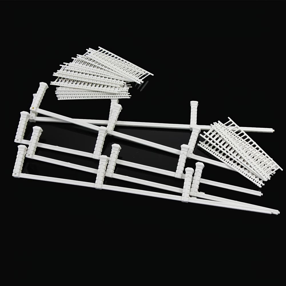 TEMU High-quality White Architectural Fence Model, 1:87 Scale - Ho & Oo Trains, Educational Diy Craft Kit