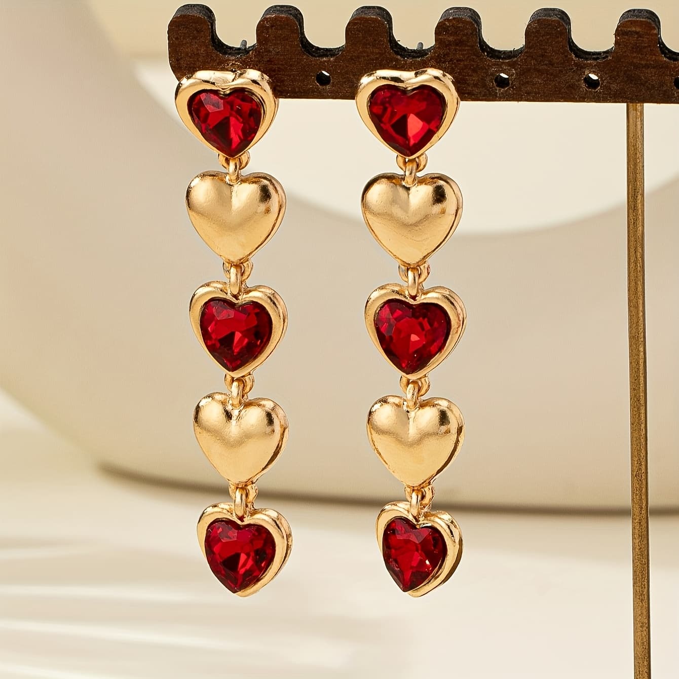 TEMU A Pair Of Vintage Multi-heart Creative Trendy Heart-shaped Gifts, Versatile Accessories For Daily Commutes, Balls, Parties, And Outfits