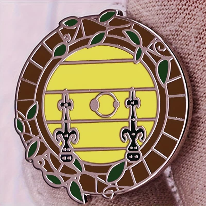 TEMU Accessory Featuring A Whimsical Round Door Brooch Enamel Pin