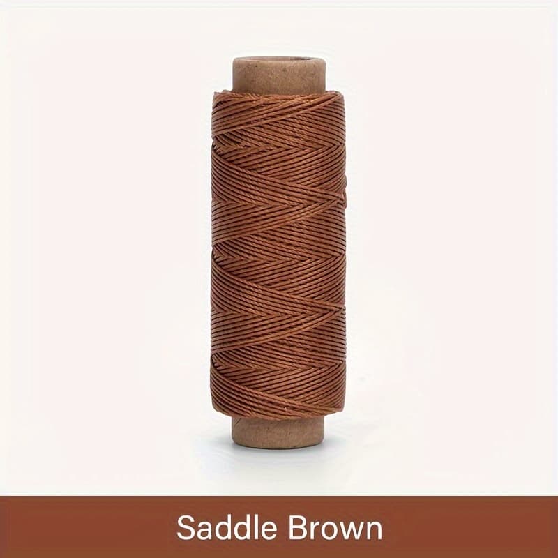 TEMU 1pc Leather Waxed Thread, Round Polyester Sewing Threads, Leather Stitching Line Diy Bracelet Thread, Repair Work Cord