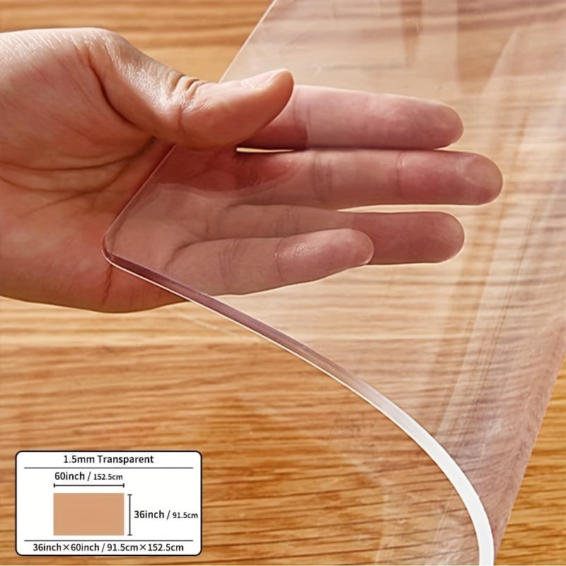 TEMU A 1.5mm Thick Transparent Pvc Tablecloth Is Desktop Protective Film, Suitable For Such As Home, Office Desks, And Dining Tables
