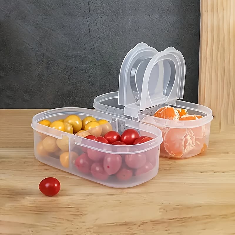 TEMU Multi-functional Food Storage Container - Portable 2-compartment Organizer, Suitable For Spices, Snacks And Fruits - The For Home, Restaurant, Office Parties And Gifts