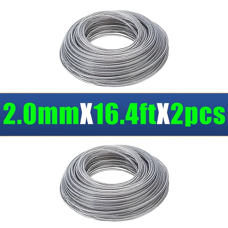 TEMU Variea-2 Packages Of-5 Meters/196 Inches, Meter Steel Wire Core Nylon Trimming Lines, With Diameters Of 2.0/2.4/2.7/3.0/3.5mm, And Durable Lawn Mower Ropes, Lawn Mower Accessories