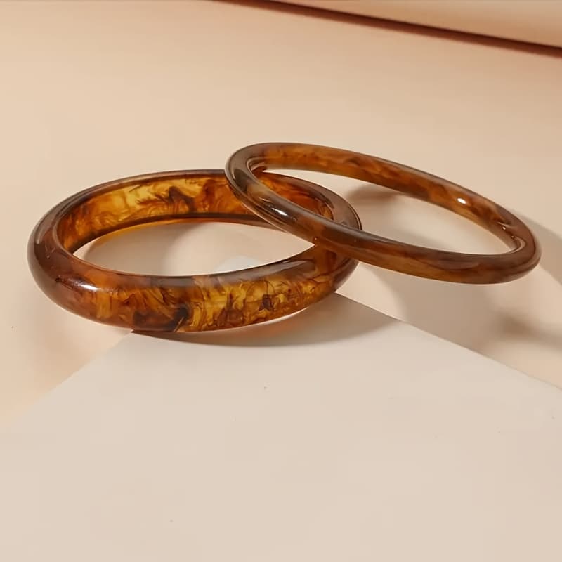 TEMU 2pcs Set Of Retro Easy Resin S, Suitable For Women' Casual And Vacation Wear